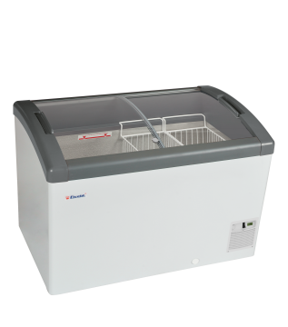 Pultová mraznička, posuv. oblé veko Focus 106 GREY