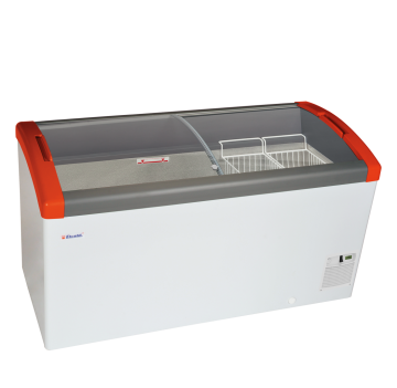 Pultová mraznička, posuv. oblé veko Focus 151 RED