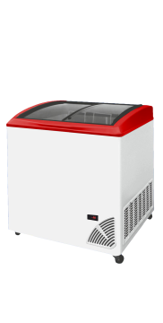 Pultová mraznička presklené oblé veko ARO 206/2 Red Edge