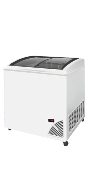 Pultová mraznička presklené oblé veko ARO 206/2 White Edge