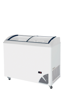 Pultová mraznička presklené oblé veko ARO 306/2 White Edge