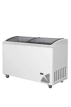 Pultová mraznička presklené oblé veko ARO 406/2 White Edge