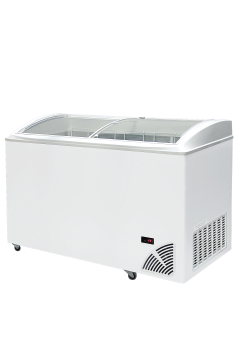 Pultová mraznička presklené oblé veko ARO 506/2 White Edge