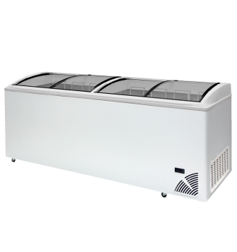 Pultová mraznička presklené oblé veko ARO 706/2 White Edge