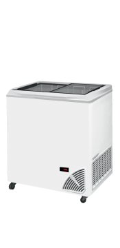 Pultová mraznička presklené rovné veko ARO 201/2 White Edge