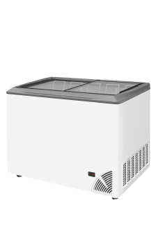 Pultová mraznička presklené rovné veko ARO 401/2 Grey Edge