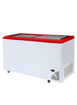 Pultová mraznička presklené rovné veko ARO 601/2 Red Edge