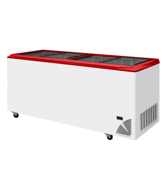 Pultová mraznička presklené rovné veko ARO 701/2 Red Edge