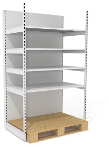 Kovový paletový regál s prednou stojinou