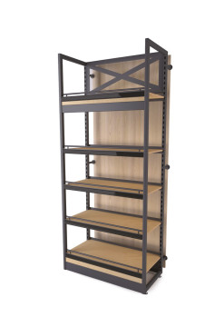 Regál na alkohol s drevenými policami